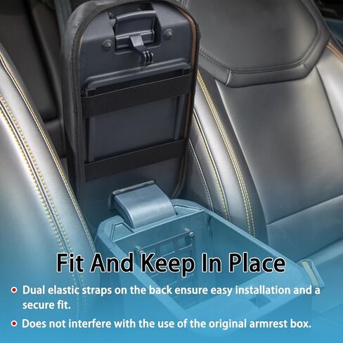 Center Console Armrest Cover Fit for Ford Maverick Accessories 2022-2025 2026 Armrest Case Arm Rest Storage Box Pad Console lid Protector Leather Seat Box Cushion (Black Stitches) in Saudi Arabia