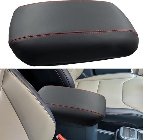 Center Console Armrest Cover Fit for Ford Maverick Accessories 2022-2025 2026 Armrest Case Arm Rest Storage Box Pad Console lid Protector Leather Seat Box Cushion (Black Stitches) in Saudi Arabia