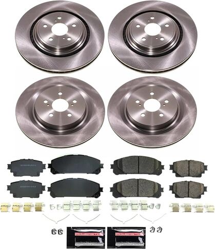 Power Stop KOE8817 Front and Rear Stock Replacement Brake Pads and Rotors Brake Kit Autospecialty For Toyota Highlander 2020-2022 [Application Specific] in Kuwait