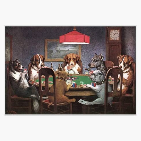 MAGNET Dogs Playing Poker Vinyl Waterproof Magnetic Sticker Vinyl Waterproof Magnet Decal Car 5" in Saudi Arabia