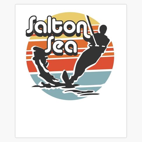 Salton Sea California water ski retro waterskiing Window Water Bottle Bumper Sticker Decal 5" in Saudi Arabia