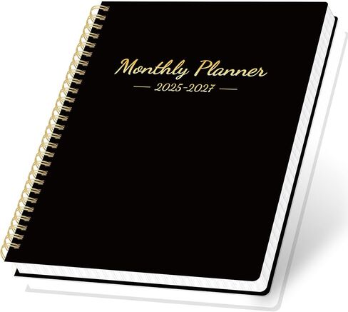 Monthly Planner 2026-2027, 18 Months Calendar Book from JAN 2026 - JUN 2027 with Habit Tracker, Goals,To -Do List, Summary & Monthly Review,Waterproof Cover Twin-Wire Binding 8.5" x 11", Black in Saudi Arabia