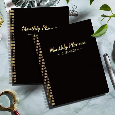 Monthly Planner 2026-2027, 18 Months Calendar Book from JAN 2026 - JUN 2027 with Habit Tracker, Goals,To -Do List, Summary & Monthly Review,Waterproof Cover Twin-Wire Binding 8.5" x 11", Black in Saudi Arabia