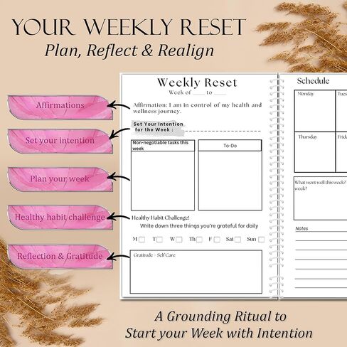 Thrive: Mind & Body Wellness Planner | 52 Week Undated Planner | Healthy Habit Tracker with Guided Prompts | Physician Tips for Mind and Body Wellness in Saudi Arabia
