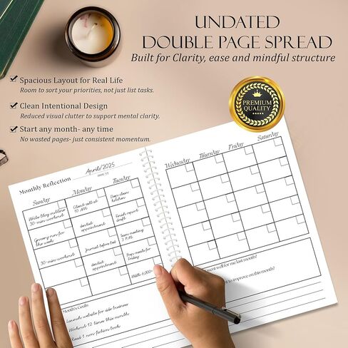Thrive: Mind & Body Wellness Planner | 52 Week Undated Planner | Healthy Habit Tracker with Guided Prompts | Physician Tips for Mind and Body Wellness in Saudi Arabia
