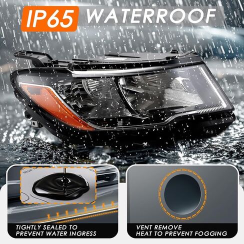 Headlights Assembly Compatible with Jeep Compass 2017-2021, Headlamp Right Passenger Side Replacement CH2503295 55112706AF in Saudi Arabia