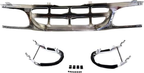 مجموعة الشبكة الأمامية Garage-Pro لسيارة Ford Explorer 1995-2001، غلاف من الكروم مع إدراج رمادي فضي، ملحقات Ford Explorer FO1200316 in Kuwait