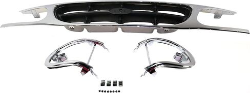 مجموعة الشبكة الأمامية Garage-Pro لسيارة Ford Explorer 1995-2001، غلاف من الكروم مع إدراج رمادي فضي، ملحقات Ford Explorer FO1200316 in Kuwait