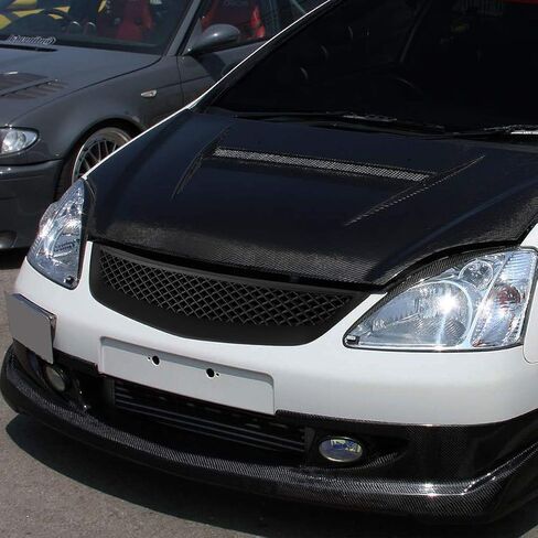 Auto Dynasty Front Grille Grill Compatible with 2001-2003 Honda Civic Type-R - 7th Gen ES EM, Mesh Style Front Bumper Grille, Painted Black in Saudi Arabia