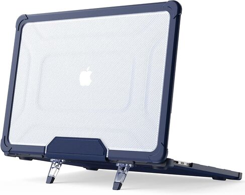 for M2 MacBook Air 13.6 inch Case (2022 Release) [A2681 Model], Heavy Duty Rugged Shockproof TPU+PC Dual Layer Protector Case with Fold Kickstand in Saudi Arabia
