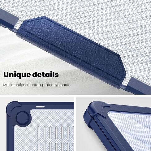 for M2 MacBook Air 13.6 inch Case (2022 Release) [A2681 Model], Heavy Duty Rugged Shockproof TPU+PC Dual Layer Protector Case with Fold Kickstand in Saudi Arabia