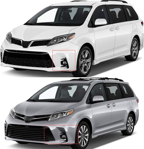 munirater Fog Light Lamp Assembly Passenger and Driver Side Replacement for Sienna (BASE/L/LE/SE/XLE/LIMITED) 2018-2019 with Bulbs+Front Bumper Fog Light Covers+Harness Switch Kit in Saudi Arabia