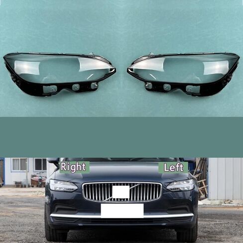 متوافق مع غطاء المصابيح الأمامية V-olvo S90 S90L 2016-2022 - المصابيح الأمامية البديلة للعدسات الشفافة، هيكل زجاجي (قطعة واحدة على اليسار) in Kuwait