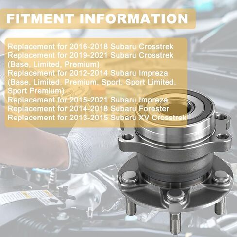 512518 2PC Rear Wheel Hub and Bearing Assembly for 2014-2018 Subaru Forester 2012-2021 Impreza 2016-2021 Crosstrek in Kuwait