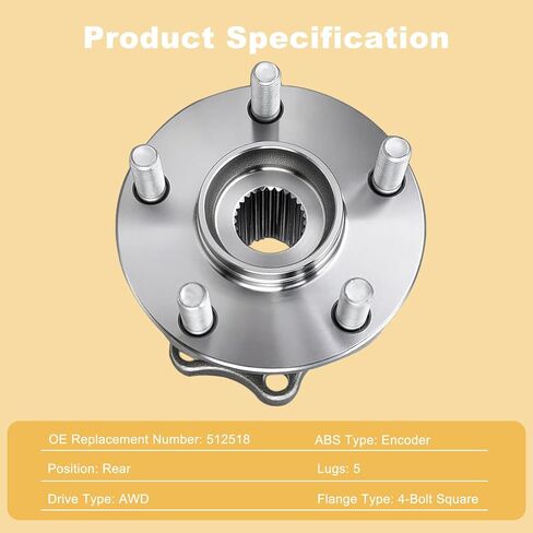 512518 2PC Rear Wheel Hub and Bearing Assembly for 2014-2018 Subaru Forester 2012-2021 Impreza 2016-2021 Crosstrek in Kuwait