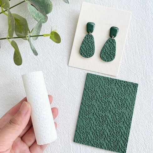 Polymer Clay Texture Roller, Polymer Clay Roller for Making Earrings, Works with Cutters (Floral) in Saudi Arabia