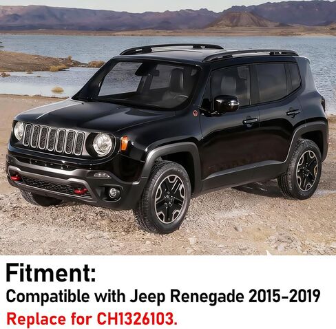 Moonlinks Compatible with Jeep Renegade Left Driver Side Mirror Cover Replacement 2015 2016 2017 2018 2019,White Left Side Clip-on Mirror Cap With Turn Signal Light Replaces for 5UW77TZZAA in Saudi Arabia