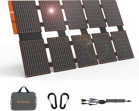 FlexSolar 100W Portable Solar Panels Chargers with PD3.0 USB-C,QC3.0 USB-A and DC Outputs Foldable IP67 Waterproof Power Emergency Camping for Small Power Station Generator,Phones, Power Banks in Saudi Arabia