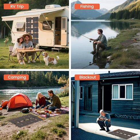 FlexSolar 100W Portable Solar Panels Chargers with PD3.0 USB-C,QC3.0 USB-A and DC Outputs Foldable IP67 Waterproof Power Emergency Camping for Small Power Station Generator,Phones, Power Banks in Saudi Arabia