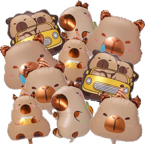 Civaner 10 Pcs Jungle Safari Animal Foil Balloons Animal Birthday Party Decor Bear Giraffe Lion Frog Sloth Aluminum Foil Balloons for Woodland Baby Shower Wedding Gender Reveal Party Supplies in Saudi Arabia