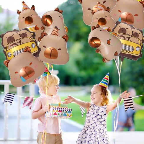 Civaner 10 Pcs Jungle Safari Animal Foil Balloons Animal Birthday Party Decor Bear Giraffe Lion Frog Sloth Aluminum Foil Balloons for Woodland Baby Shower Wedding Gender Reveal Party Supplies in Saudi Arabia