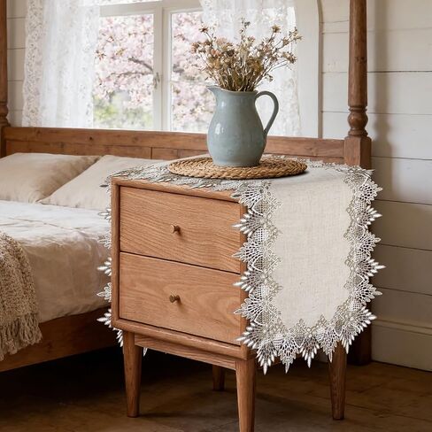 Blue and Beige Table Runner Farmhouse Style, Fall Rustic Coffee Table Runner 72 inches Long, Boho Dresser Runners for Bedroom, Dining Room, Kitchen, Entryway Table, Bohemian Summer Home Decor in Kuwait