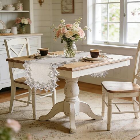 Blue and Beige Table Runner Farmhouse Style, Fall Rustic Coffee Table Runner 72 inches Long, Boho Dresser Runners for Bedroom, Dining Room, Kitchen, Entryway Table, Bohemian Summer Home Decor in Kuwait