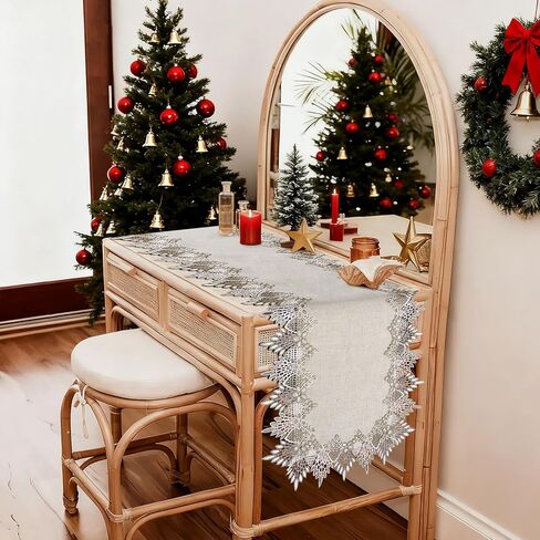 Blue and Beige Table Runner Farmhouse Style, Fall Rustic Coffee Table Runner 72 inches Long, Boho Dresser Runners for Bedroom, Dining Room, Kitchen, Entryway Table, Bohemian Summer Home Decor in Kuwait