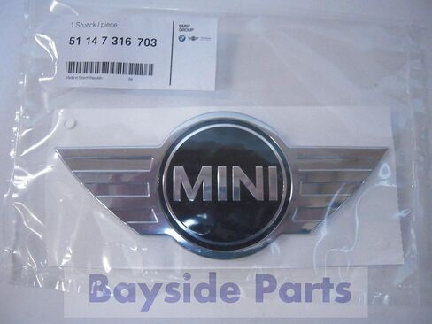 Genuine Mini Cooper Front Emblem - OEM Winged Badge for Mini Models - Part Number 51-14-7-316-703 in Kuwait