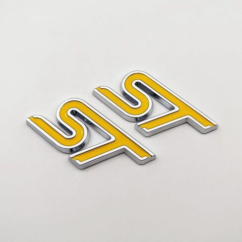 2X Chrome Metal ST Logo Car Emblem 3D Sticker Racing Decal Sport Turbo Badge Replacement (Red&Black) in Saudi Arabia