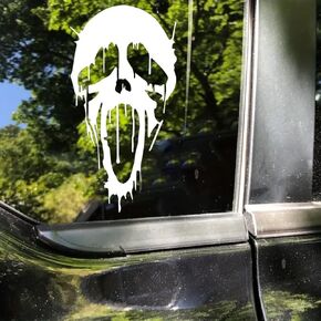 2pcs Ghost Horror Stickers, 3.74"x7.09", Suitable for Car Windows, Bumper, Laptops, Glass, Walls, Waterproof Exterior Car Accessories, Funny Halloween Decoration Decals #2BZ403 (White) in Saudi Arabia