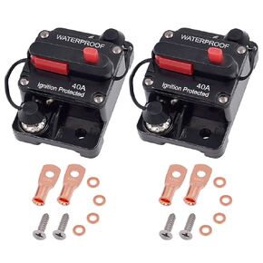 2-Pack 60A Circuit Breaker with Manual Reset for Car Audio/RV Solar/Boat Trolling Motor/Truck Inverter/MarineAlifier, DC 12V- 48V Circuit Protector, Waterproof Surface-Mount Fuses in Saudi Arabia