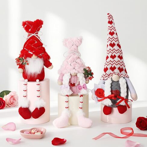 Sumind 3 Pieces Christmas Sitting Santa Claus Snowman Reindeer Christmas Ornament Long Legs Table Fireplace Decor Home Decoration Christmas Figurines Plush in Saudi Arabia