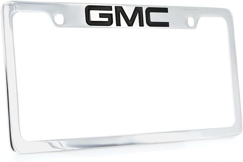 حامل إطار لوحة الترخيص بشعار GMC من المعدن المطلي بالكروم مع حشوة إيبوكسي (أسفل أحمر عريض 2H) in Kuwait