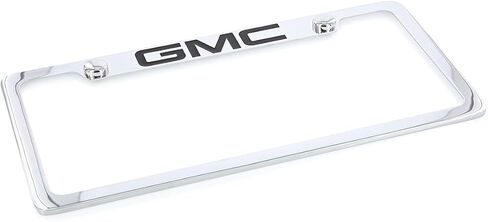 حامل إطار لوحة الترخيص بشعار GMC من المعدن المطلي بالكروم مع حشوة إيبوكسي (أسفل أحمر عريض 2H) in Kuwait