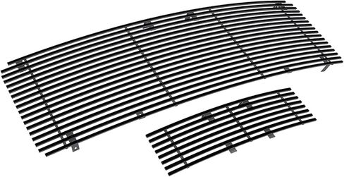 APS Compatible with Ford F-150 2009-2014 Main Upper Lower Bumper Stainless Steel Black 8x6 Horizontal Billet Front Grill Grille Insert Combo F86614J in Saudi Arabia