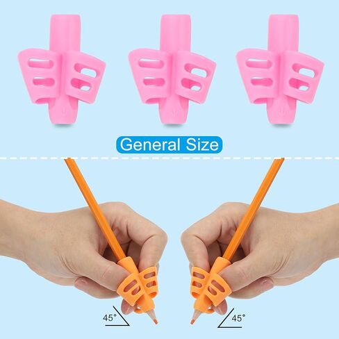 Handwriting Pencil Grippers, 3 Pcs 3 Fingers Pencil Grips Handwriting Aid Tool Writing Posture Correction Ergonomic Training Pencil Holder for Classroom, Pink, Green, Light Blue in Saudi Arabia