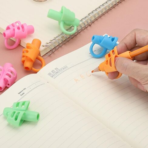 Handwriting Pencil Grippers, 3 Pcs 3 Fingers Pencil Grips Handwriting Aid Tool Writing Posture Correction Ergonomic Training Pencil Holder for Classroom, Pink, Green, Light Blue in Saudi Arabia