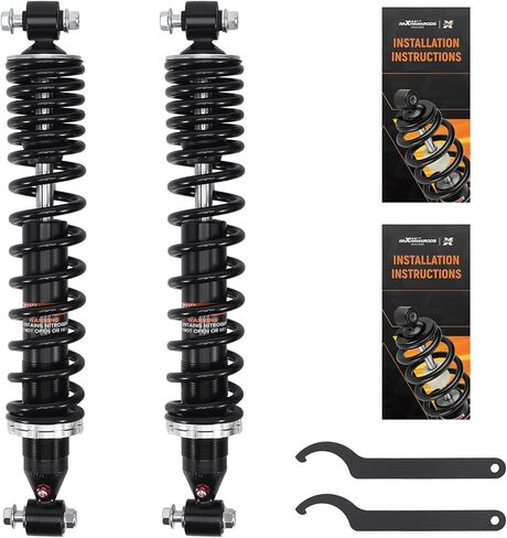 maXpeedingrods 2Pcs Front Shock Fit for Yamaha Raptor 660 (YFM660R) BF 2001-2005, 5LP-23350-00-00, 5LP-23350-01-00, 5LP-13350-41-00 Monotube Absorber, Black in Saudi Arabia