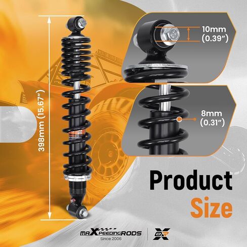 maXpeedingrods 2Pcs Front Shock Fit for Yamaha Raptor 660 (YFM660R) BF 2001-2005, 5LP-23350-00-00, 5LP-23350-01-00, 5LP-13350-41-00 Monotube Absorber, Black in Saudi Arabia