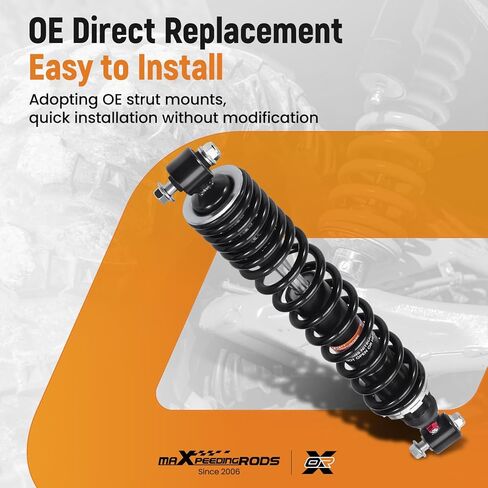 maXpeedingrods 2Pcs Front Shock Fit for Yamaha Raptor 660 (YFM660R) BF 2001-2005, 5LP-23350-00-00, 5LP-23350-01-00, 5LP-13350-41-00 Monotube Absorber, Black in Saudi Arabia
