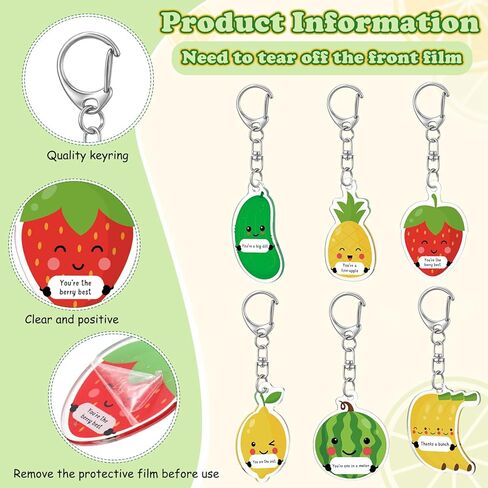 12 Sets Positive Fruit Pen Gifts Bulk Motivational Gifts from Teacher Funny Affirmative Pens Acrylic Keychains Card Valentines Day Employee Appreciation Gift for Staff Coworker Teacher Office in Saudi Arabia