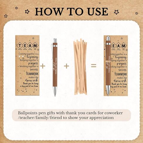 30 Pcs Team Appreciation Gifts Bulk Thank You Gift Inspirational Bamboo Ballpoint Pen with Thank You Cards for Team Employee Coworker Valentine Day Teacher Nurse Office Gift, 12 Styles in Saudi Arabia