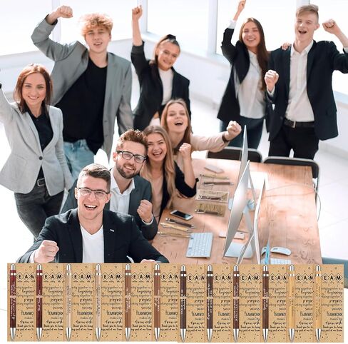30 Pcs Team Appreciation Gifts Bulk Thank You Gift Inspirational Bamboo Ballpoint Pen with Thank You Cards for Team Employee Coworker Valentine Day Teacher Nurse Office Gift, 12 Styles in Saudi Arabia