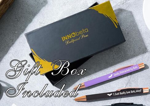InnoBeta Bat Gifts for Bat Lover, Bat Pen, Bat Office Stuff, Ballpoint Pen Set of 4, Gifts for Bat Nerd on Birthday, Christmas and any Special Occasion in Saudi Arabia