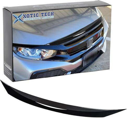 x xotic tech Front Hood Grille Upper Insert Stripe Trim Cover Nose Cover Black Compatible with Honda Civic 10th Gen 2016-2021 in Saudi Arabia