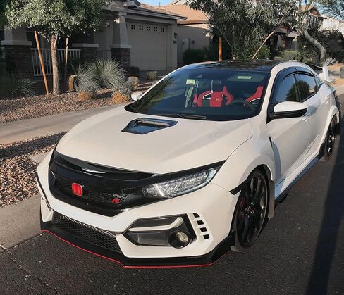 x xotic tech Front Hood Grille Upper Insert Stripe Trim Cover Nose Cover Black Compatible with Honda Civic 10th Gen 2016-2021 in Saudi Arabia