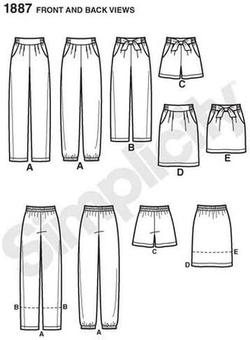 Simplicity US1887K5 Easy to Sew Women's Pants, Shorts, and Skirt Sewing Pattern Kit by Karen Z, Code 1887, Sizes 8-16 in Saudi Arabia