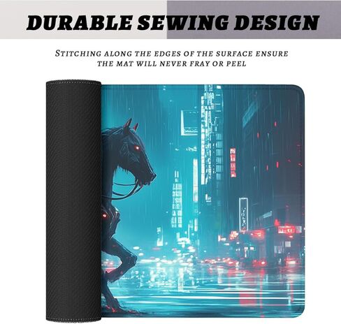 Skeleton Knight Mouse Pad, Black Horse Red Giant Sword Mousepad Extended Large Laptop Keyboard Non-Slip Rubber Base with Stitched Edges for Home 31.5 x 11.8 inch in Kuwait