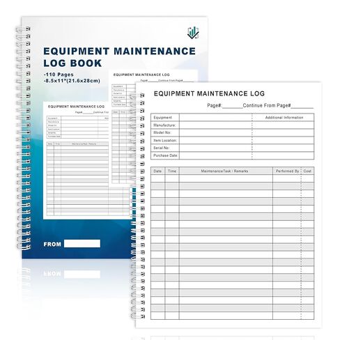 LKTHSEEK Equipment Maintenance Log Book 8.5 x 11 Inch 110 Pages Maintenance Record Notebook Tracking Repairs and Service Spiral Bound For Equipment Inspection and Maintenance in Saudi Arabia